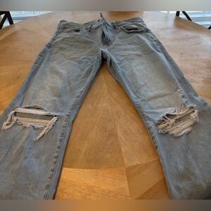 American Eagle Distressed Blue Jeans Flare Leg Distressed
